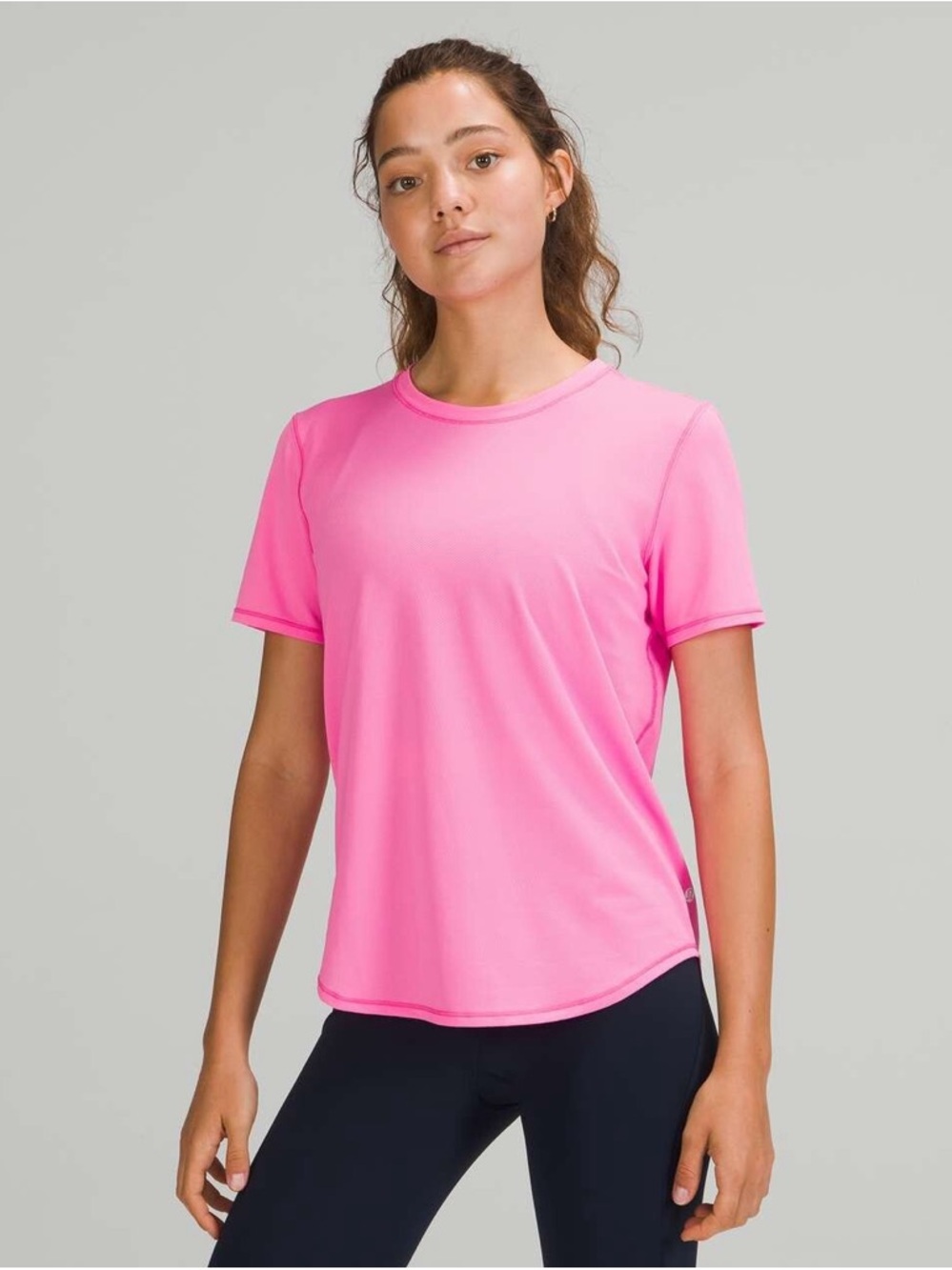 Lululemon Women's Crewneck Short Sleeve Active Tee in Hot Pink